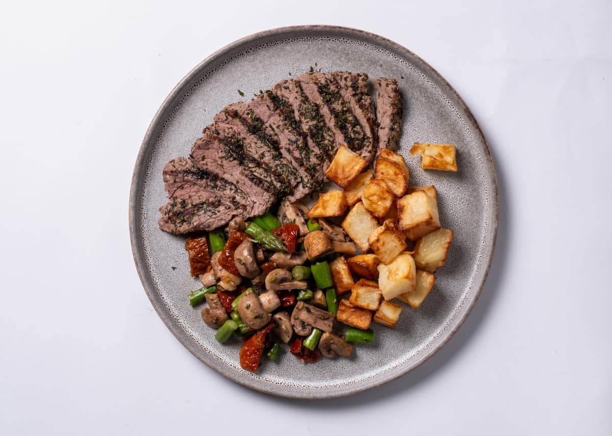 High protein steak meal