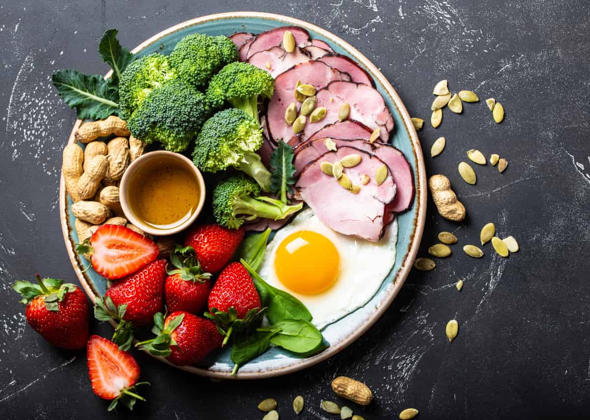 A plate of healthy food used for reverse dieting