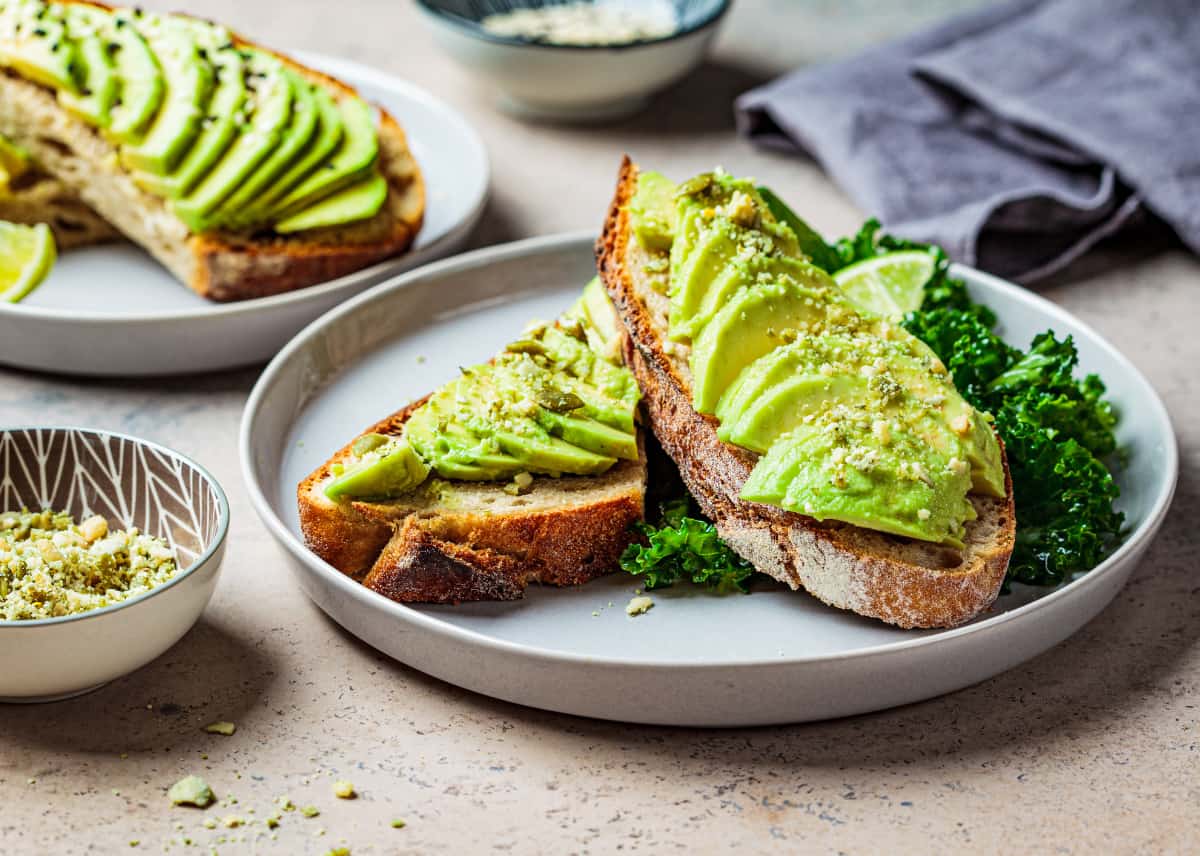 Avocado toast for fats and carbs