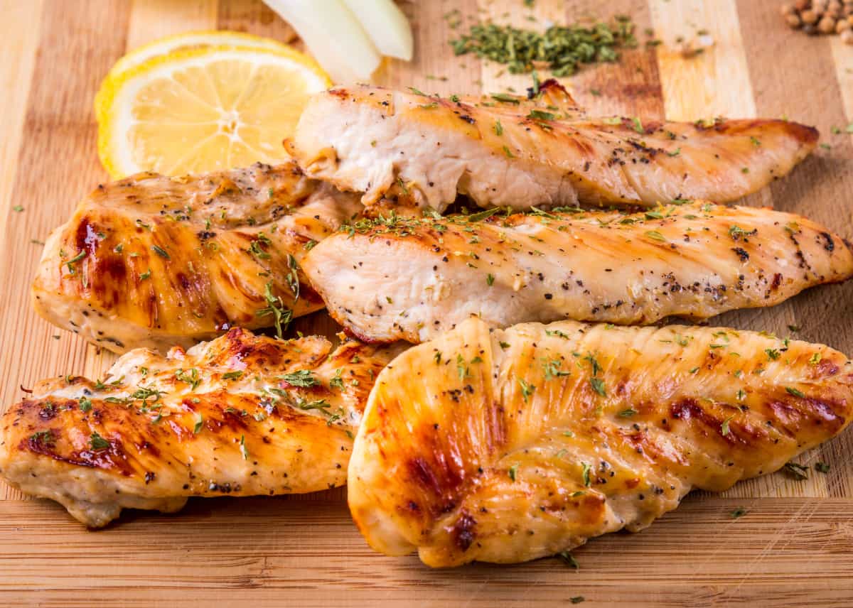 Juicy, grilled chicken breast for protein